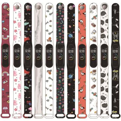 China TPU Watch Band Strap For Xiaomi 6 5 4 3 Sport TPU Smart Watch Strap MI Rubber Band 6 Strap 5 3 4 for sale