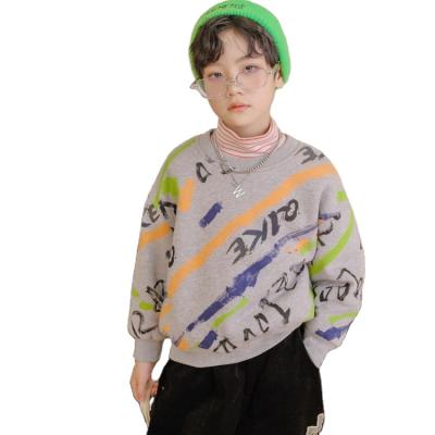 China Wholesale Anti-Shrink Kids Clothes Boys Fleece Crewneck Cartoon Printed Sweatshirt For Kids for sale