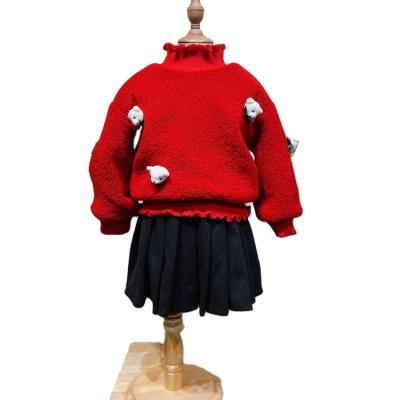 China 2021 Anti-wrinkle Kids Clothes Winter Sets Girls Hoodie And Border 2 Sets Christmas Gift Sweater for sale