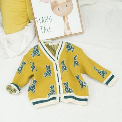 China Wholesale Breathable Cute Summer Spring Pattern Kids Open Front Button Knit Down Children Cardigans Girls for sale