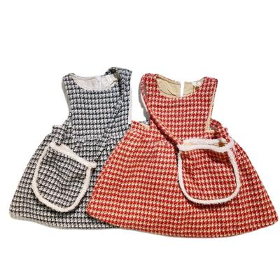 China 2021 Girls Anti-wrinkle Sleeveless Woolen Princess Vest Dress With Free Satchel For Christmas Gift Kids Clothing Wholesale for sale