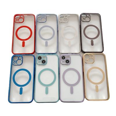 China Clear Shockproof For Magsafe Magnetic Wireless Charging Case For iPhone 14 13 12 11 pro Max Mini X Xs XR 7 8 plus hard acrylic cove for sale