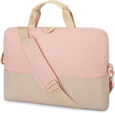 China Luxury Fashionable Laptop Bags Polyester Laptop Bag For Women Waterproof Pink for sale