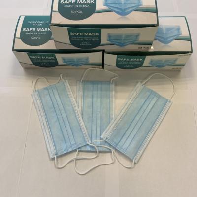 China Comfortable Fit 3Ply PP Filter Non-woven Fabric Disposable Duct Mouth Shield Face Mask Mask With Earloop for sale