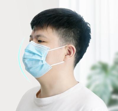 China Medical Use 3ply Surgical Masker Nonwoven 3 Ply Face Mask Fabric With Earloop 3 Layer Disposable Facemask 3 Ply Face Mask for sale