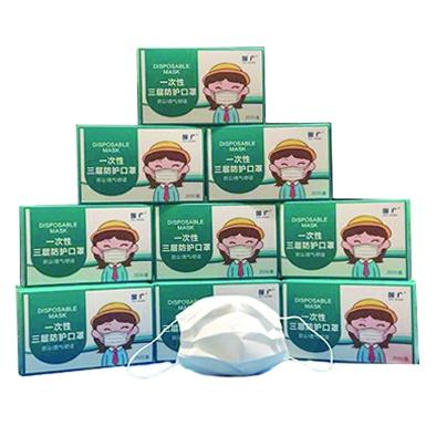 China Manufacture 20PCS Comfortable Child Fit Disposable Face Mask For Kids 3Ply Masks With Comfortable Earloop for sale