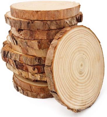 China Eco-friendly Unfinished Natural Round Pine Wood From Europe Log Slices For Table Signage Painting Wedding Party Christmas Decor for sale