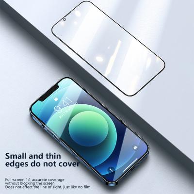 China Hot Selling 99% Full Clear Cell Phone Glue 9H HD 21D Tempered Glass Screen Protector For iPhone13 mini 14 pro max for sale