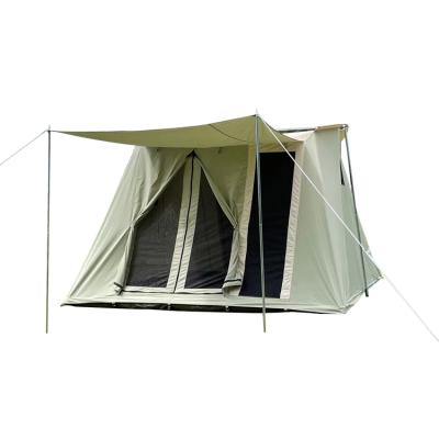 China Wholesale Large Canvas Family Tent Luxury Hotel Tents Outdoor Camping Straight Tying Type for sale