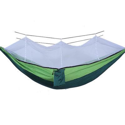 China 210T nylon taffeta and mesh YL 2021 210T portable lightweight double size nylon hammock with net for sale