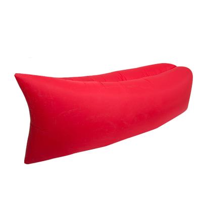 China YL 190T Outdoor Polyester Red Air Inflatable Lazy Sofa 240*70cm Lazy Air Lounge Lay Bag Entertainment Sleeping Bag Bag for sale