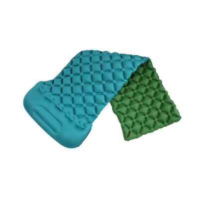 China Fabric Compound TPU Knitted Fabric Inflatable Sleep Cushion Outdoor Diamond Shaped Mattress With Pillow for sale