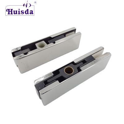 China Modern 304 Stainless Steel Aluminum Lid Casting Body Patch Fittings Glass Door Top Fix For Frameless Glass Door for sale