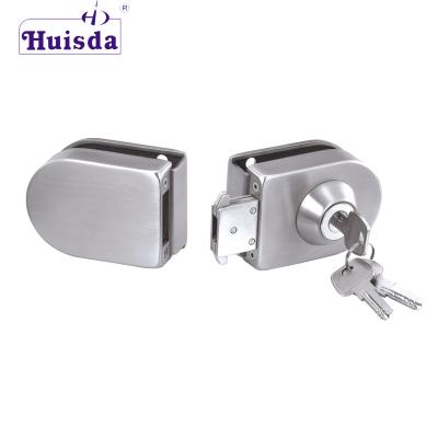 China Office Double Door Swing Door Center Glass Door Lock with Cylinder and 3 Keys Security Brass Lock for 10-12mm Glass No Drilling Required for sale