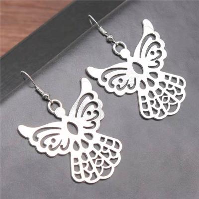 China European and American popular simple guardian angel retro fairy fairy hollow earrings metal for sale