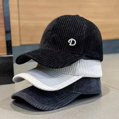 China Fashion\comfortable women\durable autumn and winter fashion diamond D letter corduroy hat baseball hat for sale