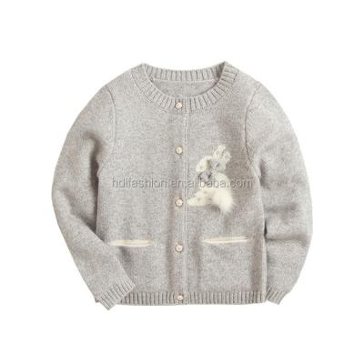 China China Supplier Rabbit Baby Sweater Baby Cardigan Cashmere Wool Breathable Sweater With Pockets for sale