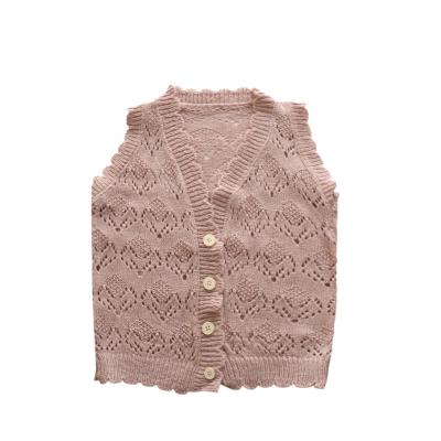 China Kids Toddler Vest Pointelle Jacquard Anti-pilling Baby Knit Sweater Vest for sale