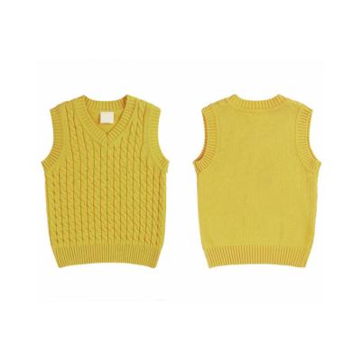 China Custom made children's anti-pilling pattern kids winter sleeveless cotton vest knitting designs for boys for sale