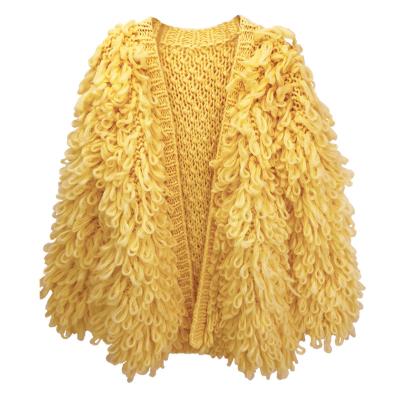 China Custom Anti-wrinkle free size wool knitted plus size tassel women's sweater cardigan coats winter and autumn for sale