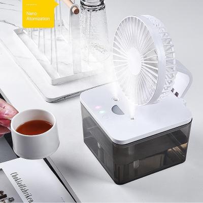 China Night Light+UV lamp+Adjusted Fan+ Desktop Mini Portable Cooler Humidifier Dual Output Air Conditioner Humidifier Fan USB Air Cooling Fan Convenient Treatment Humidifier for sale