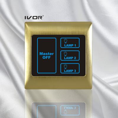 China Metal Frame Classic Design Smart 3 Gang Touch Screen Lighting Control Switch for sale