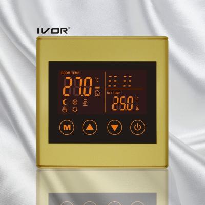 China Good Quality IVOR Touch Screen Water Floor Heating Thermostat (SK-HV230018)/PC Champagne Gold Synthetic Glass View SK-HV230018 for sale