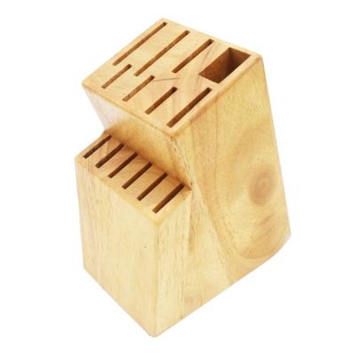 China Durable 14 Slot Rubber Wooden Knife Holder For Holding Knives for sale