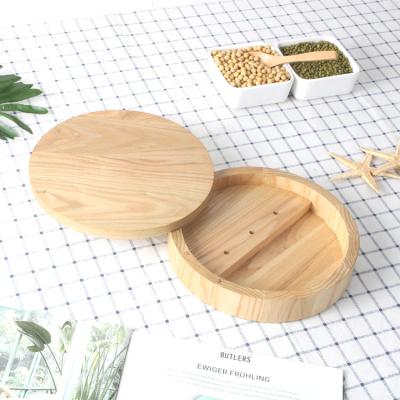 China Natural Viable Creative Design Around Sliding Light- Luxury Ash Wood Bamboo Cheese Board with Hidden Cutlery Drawer for sale