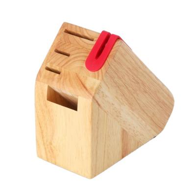 China Sustainable Multifunctional Natural Rubber Wooden Knife Block With Knife Sharpener Wholesale Customizable Wooden Knife Set Block for sale