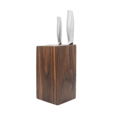 China Durable High Quality 5 Slot Black Walnut Knife Holder For Keeping Knives for sale