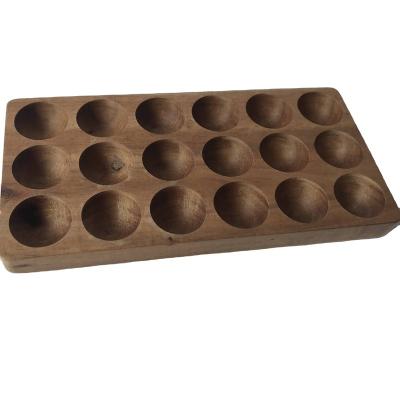 China Wooden Egg Tray Wooden Egg Holder Kitchen Tool Egg Holder Wholesale Custom Viable Storage for sale