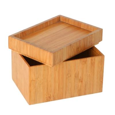 China Small decorative storage box made of high quality recyclable bamboo with the lid for sale