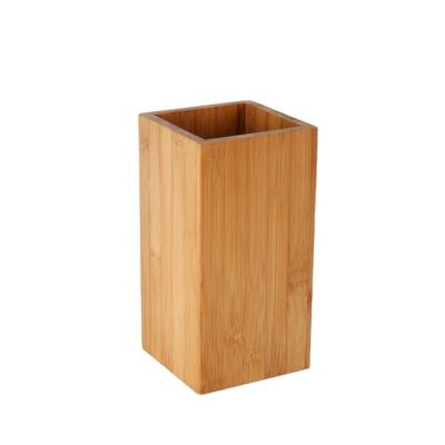 China Sustainable Natural Bamboo Organizer Utensils Holder Simple Design Cookwares Storage Cutlery for sale