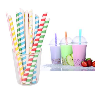 China Wholesale Bulk Bubble Tea Disposable Custom Printed China Logo Thick Wax Coated Organic Recycled Kraft Paper Spoon Drinking Straws for sale