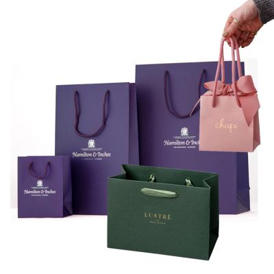 China Customized Cheap Luxury Paper Bags Recyclable Logo Design Printed Jewelry Packaging Small Apparel Wedding Gift Bags With Handles for sale