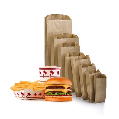 China Biodegradable Grocery Packaging Recyclable Recycled Shopping Custom Fast Food Take Away Kraft Paper Bag for sale