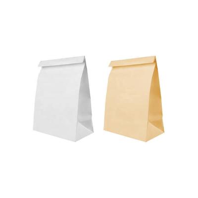 China Recyclable Recycle White Grocery Brown Bread Food Sandwich Bakery Cookie Kraft Takeout Paper Bags Without Handle for sale