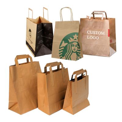 China Manufacturers Thickness Recyclable Certified Side Gusset Carry Cheap Recycled Brown Paper Bags Kraft Paper Bags Handle With Logo for sale