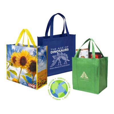 China Wholesale Custom Eco Friendly Printed Eco Recycle Reusable Grocery PP Laminated Non Woven Fabric Tote Shopping Bags for sale