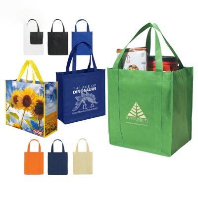 China Custom Eco Friendly Eco Recycle Durable Tote Polypropylene Non Woven Reusable Extra Large Grocery Bags With Logo for sale