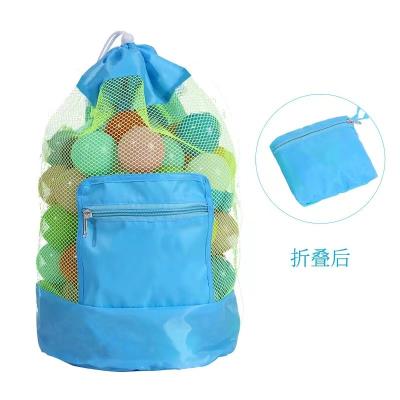 China Fashion New Kids Toys Tote Durable Sand Away Drawstring Style Large Mesh Beach Bag for sale