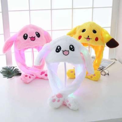 China With Light Cartoon Net Animal Celebrity Rabbit Ears Airbag Light Hat for sale