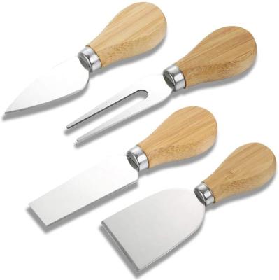 China Stocked Unique Christmas Space Hot Sale 4pcs Stainless Steel Party Kitchen Travel Kitchen Silver Metal Box Tool Kit Amazon Cheese Knife for sale