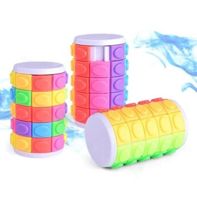 China Wholesale Plastic Cylindrical educational fidgety person cube slide finger cube sensory toys factory price kids toys for sale