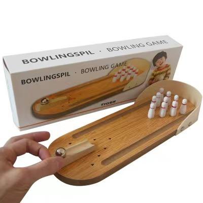 China Wooden Board Mini Desktop Bowling Toys Mini Bowling Game Set Children's Toys Table Top Tabletop for sale