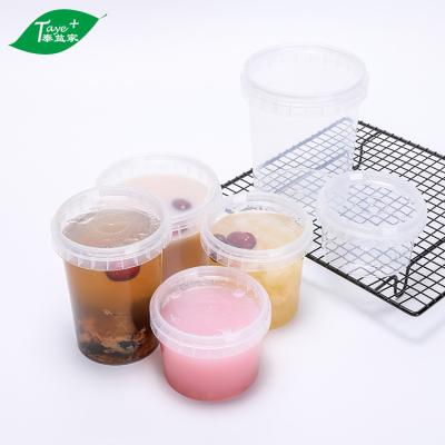 China Eco-friendly 280ml Grocery Store 280ml Disposable Leakproof Clear Cups Disposable Locked Round Soup Container for sale