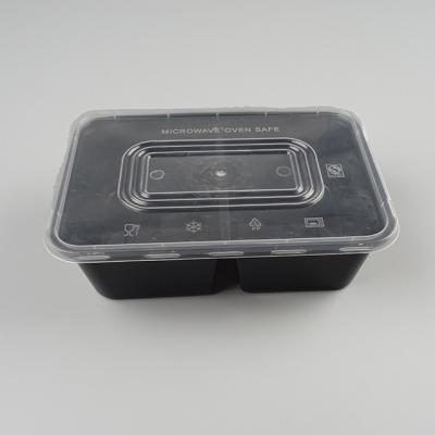 China 2 Compartments Disposable Food Packaging Microwavable Microwave Plastic Food Container for sale