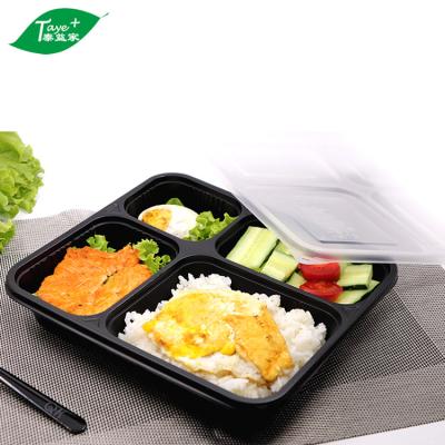 China Eco-friendly Restaurants Food Packaging Microwave Disposable Plastic 4 Compartment Food Bowls for sale