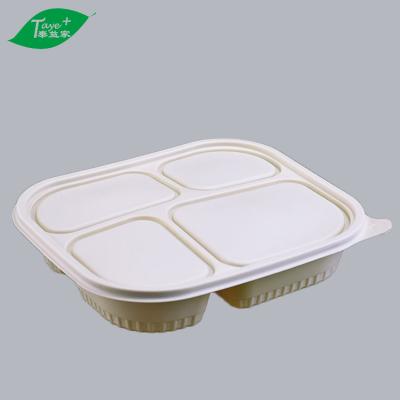 China Disposable 4 Compartment Eco-friendly 4 Compartment Biodegradable Food Container for sale